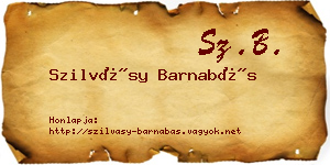 Szilvásy Barnabás névjegykártya