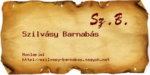 Szilvásy Barnabás névjegykártya
