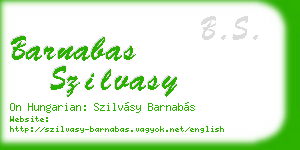 barnabas szilvasy business card