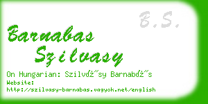 barnabas szilvasy business card